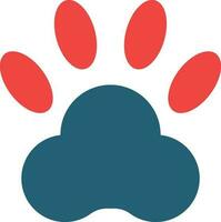 Pawprint Glyph Two Color Icon For Personal And Commercial Use. vector