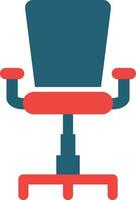 escritorio silla glifo dos color icono para personal y comercial usar. vector