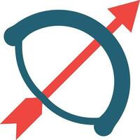 Bow And Arrow Glyph Two Color Icon For Personal And Commercial Use. vector