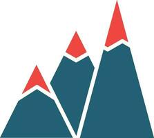 Mountains Glyph Two Color Icon For Personal And Commercial Use. vector