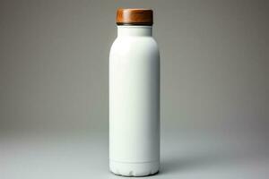A versatile white water bottle, suitable for both hot and cold beverages AI Generated photo