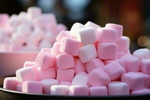 Lots of little marshmallows. Generative AI photo