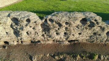 Ruins of Ancient City, Building and Wall From Ancient Times in Treeless Vast Plain of Mongolia video