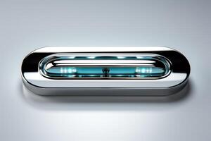 Button design, metal power button. photo