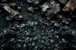 carbón mineral negro. carbón modelo. generativo ai foto