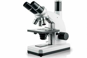 microscopio aislado en blanco antecedentes. generativo ai foto