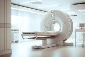 CT Scan. Magnetic Resonance Imaging Machine. Computerized Axial Tomography Scan. X-ray Computed CAT Medical and Science Equipment. photo