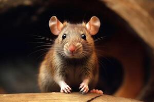 Little brown rat. Pest control. photo