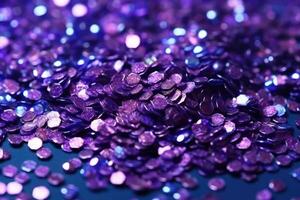 Glitter background. Sequins fall and sparkle. photo
