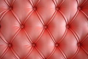 Textured background sofa in coral colours. Generative AI photo