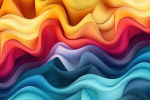 Abstract colorful graphic wave background. Generative AI photo