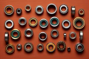 Bearings of different types. Generative AI photo