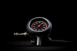 Tire air pressure gauge. Generative AI photo