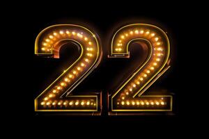 Abstract colorful number 22 logo design template. photo
