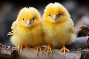 Small yellow chickens. Generative AI photo