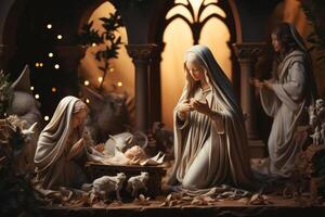 Christmas Christian nativity scene. photo