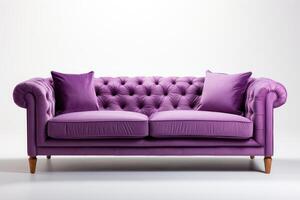 Elegant color sofa. Generative AI photo