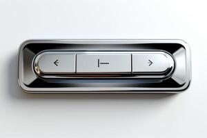 Button design, metal power button. photo