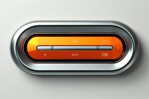 Button design, metal power button. photo