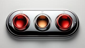Button design, metal power button. photo