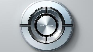 Button design, metal power button. photo