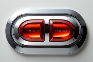 Button design, metal power button. photo