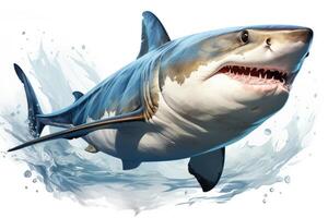 Scary shark with open jaws. photo