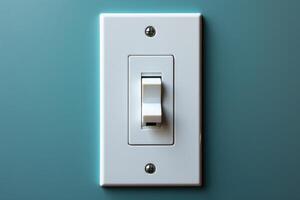 White light switch with button. Generative AI photo