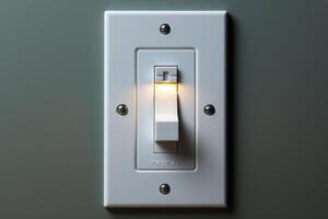 White light switch with button. Generative AI photo