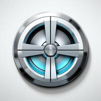 Metal power button. photo