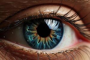 Macro image of human eye. photo