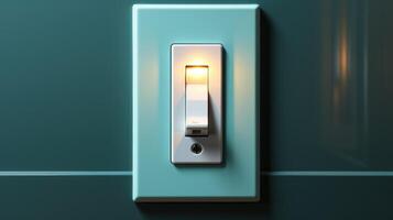 White light switch with button. Generative AI photo