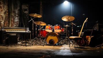 Music studio on the stage. photo