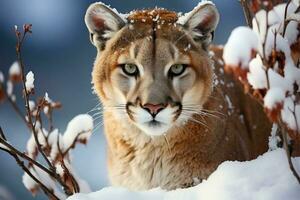 Cougar Puma concolor. Generative AI photo