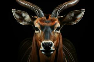 Big eastern bongo antelope. Generative AI photo
