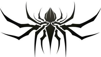 Spider black white tattoo element vector template animal. Generative AI photo