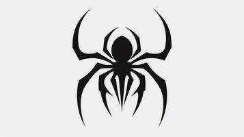 Spider black white tattoo element vector template animal. Generative AI photo