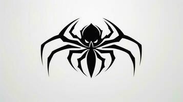 Spider black white tattoo element vector template animal. Generative AI photo