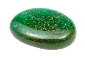 tumbled green Aventurine gem isolated photo