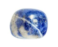 rolled Lazurite lapis gemstone isolated photo