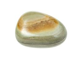 gray banded agate gem stone isolated on white photo