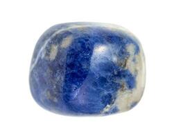 rolled Lazurite lapis gem stone isolated photo