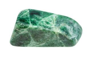 cayó jadeíta verde jade piedra preciosa aislado foto