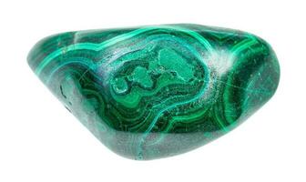 polished Malachite gem isolated on white photo