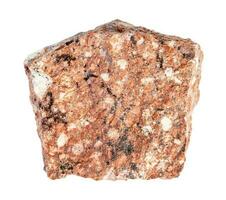 unpolished Dacite rock isolated on white photo