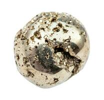 polished Pyrite fool's gold stone isolated photo