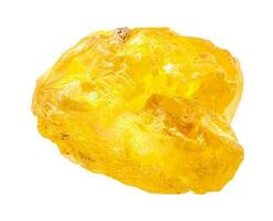rough Sulphur Sulfur nugget isolated on white photo