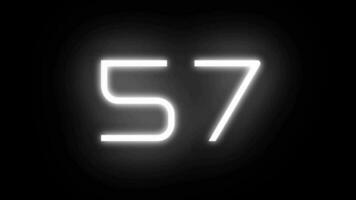 1 Minute Countdown Timer Animation mit Neon- Licht bewirken im schwarz Hintergrund. können Sein bearbeitet zu 30, 15, 10, und 5 Sekunden video