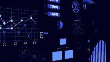 Business profits data information background with various graphs and diagrams video