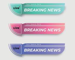 set  tv news bar. bars newspaper. social media bars. Television broadcast media title banner. title bar vector